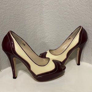 Maroon and Cream heels